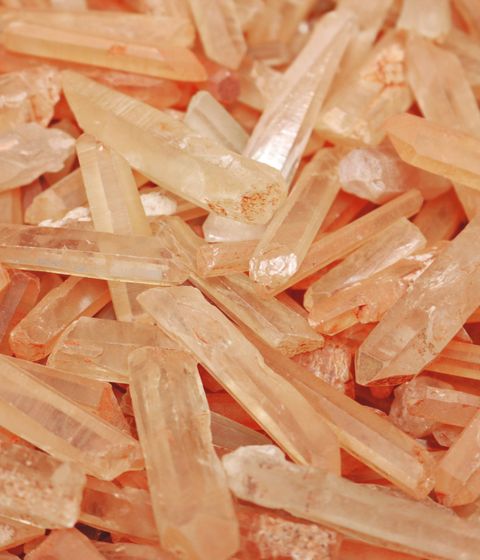Peach crystal formation in close up
